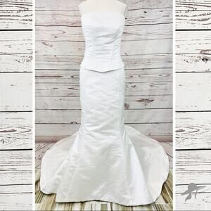 Eden Bridals mermaid beaded with train strapless